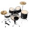 Ashthorpe 5-Piece Full Size Adult Drum Set with Remo Heads & Premium Brass Cymbals - Complete Professional Percussion Kit with Chrome Hardware